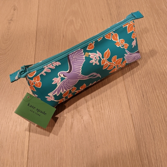 Kate Spade Teal and Orange Pencil Case - Picture 1 of 7